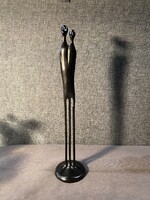 SALVADOR DALÍ STÍLUSÁBAN NAGYMÉRETŰ ART DECO FÉM SZOBOR !!  “EGGYÉVÁLÁS!”   43X9,5 cm!!!