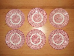 Angol porcelán kistányér, csészealj - 6 db egyben - átm. 14 cm (2p)