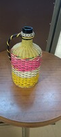 Dróttal fonott vállas üvegpalack régi!!!