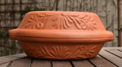 Kerámia sütő edény , római tál , pataki tál 27 x 18 x 11,5 cm