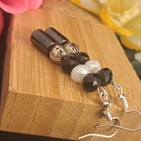 Magnetit  és kristály fülbevaló