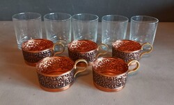 Iparművészeti bronz pohár 5 db ALKUDHATÓ