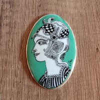 Régi Hollóházi Szász Endre porcelán medál