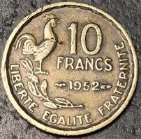 Franciaország 10 frank, 1952.