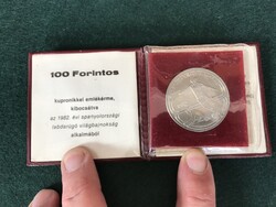 1982.Labdarugó VB 100Ft BU eredeti tokban,  tanusítvánnyal