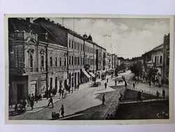 Régi képeslap Munkács, Ukrajna, Rákóczi út 1938