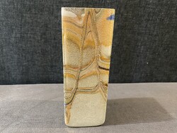 KÜLÖNLEGES ART FECO ÜVEG VÁZA GYÖNYÖRŰ SZÍNEKKEL, ÉRDEKES , DOROZMÁS FELÜLETTEL!   19cm!!!
