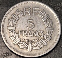 Franciaország 5 frank, 1945.