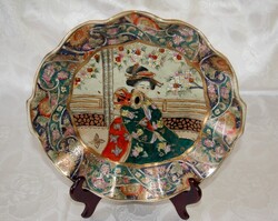 Antik satsuma disztányér arany díszítéssel