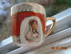 JOSEPHINE Napoleon első felesége portréjával Altwien kávés csésze alátéttel