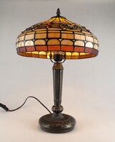 1T895 Tiffany burás réz asztali lámpa 48 cm