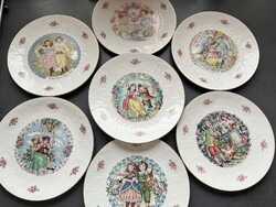 Royal Doulton Valentin napi angol porcelán dísztányérok, gyűjtői darabok, 1976-1982