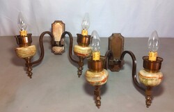 Hatalmas art deco bronz ónix fali kar pár ALKUDHATÓ