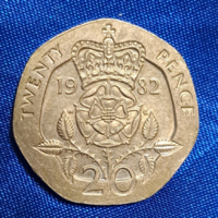 1982.  Anglia 20 Penny Tudorok rózsája  (595)