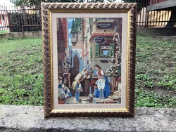 Spitzweg - ( Az örökkévaló vőlegény )19. századi német festő festménye alapján készült gobelin kép