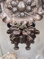 Antik Indiai Bronz Kumkum Fűszertartó