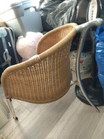 Nagyon ritka régi fogantyús gurulós rattan szék