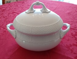 Herendi leveses tál fehér porcelán, nagyon elegáns, makulátlan