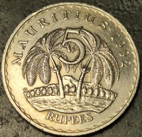 Mauritius 5 rúpia, 1992.