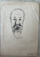 Major Henrik grafika Péterfalvi Papírgyár jelzett papírjára rajzolva 1918