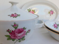 Csodaszep rozsas Colditz porcelanok