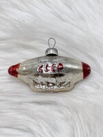 Retro üveg karácsonyfadísz,szovjet léghajó