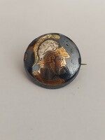 KÜLÖNLEGES ANTIK TULA EZÜST BROSS,KITŰZŐ,ARANY BERAKÁSOS DÍSZÍTÉSSEL