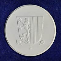 Meisseni DDR porcelán plakett, dobozában