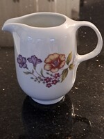 Retro Alföldi porcelán kiöntő kanna tölcsérvirágos dekorral 12 cm
