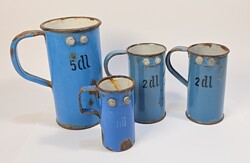 Vintage/régi hitelesített - zománcozott mérőedények