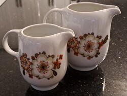 Retro Alföldi porcelán Icu kiöntő tejszínes kanna 8.5 cm 10 cm