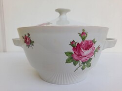 Csodaszep Colditz rozsas porcelan leveses tal