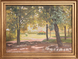 Zádor István: In the Garden of the Szolnok Artist Colony, 1935