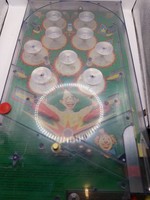 Retro dingball játék, 60-as évek, francia, működö, 27 x 51 cm-es. 7852
