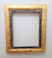 Eredeti antik szecessziós keret, 9cm széles, laparanyozva,tükörnek képnek 50x40-es fészekmérettel.