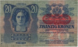 20 korona 1913 osztrák bélyegzés 2.