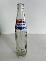 Retro, vintage, régi Pepsi-Cola üdítős, üdítőitalos üveg, palack eredeti festett címkével