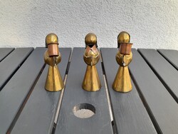 3 db jelzett art-deco réz figura egyben