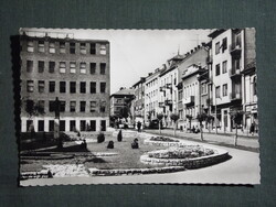 Képeslap,Kaposvár,Latinka tér,szobor,utca látkép,részlet, 1965-