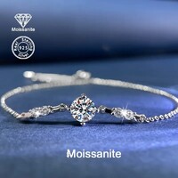 Moissanite Gyémánt Köves Platina Karkötő 925 Ezüst 1 Karátos Moissanite kő Ezüst színben!
