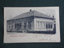 Képeslap,Siklós,Községi óvoda látkép,részlet,Feiler Mariska Siklós kiadás,1902-