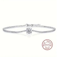 Moissanite Gyémánt Köves Karkötő 925 ezüst 18 Karátos Ezüst színben!