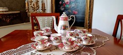 Royal Albert "Lady Carlyle" 6 személyes kávés-, teás porcelán készlet  csésze kiöntő csészealj
