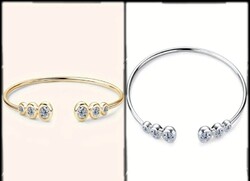 Moissanite Gyémánt Köves Karkötő 925 ezüst 18 Karátos Arany vagy Ezüst vagy mindkét színben!