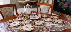 Royal Albert "Lady Hamilton" 6 személyes kávés-, teás porcelán készlet  csésze kiöntő csészealj