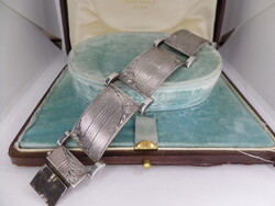 Art deco antik ezüst széles karkötő