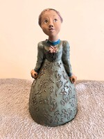 Kerámia szobor / kisplasztika, ismeretlen műhely (EZS' jelöléssel) - 24 cm