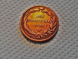 Mária Terézia 1 Krajcár 1780 W.  (G048)