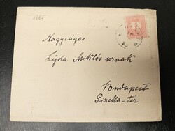 1885-ös 5 kr bélyeg levélen