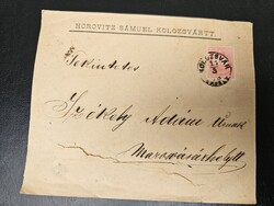 1878-as 5 kr bélyeg levélen Kolozsvár-Maros-vásárhely b.géző
